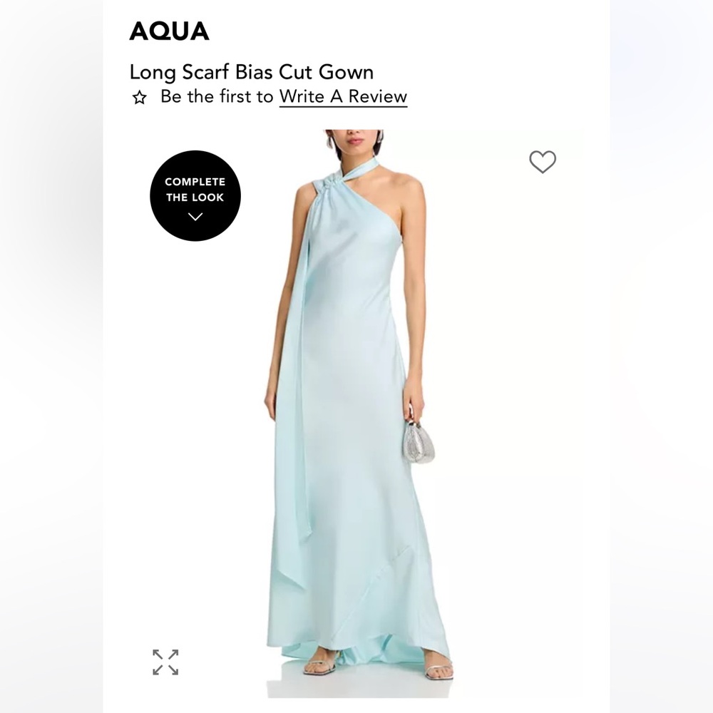 Aqua Formal Long Scarf Gown - Mist, Size 10